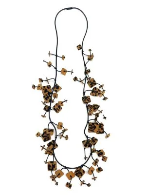 Бусы из замши ГИПСОФИЛА терракотовый чёрный арт 48306