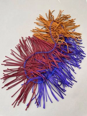 Колье АКТИНИЯ фиолетовый бордовый охра арт 40205 в магазине дизайнерских украшений Cherepaha.shop