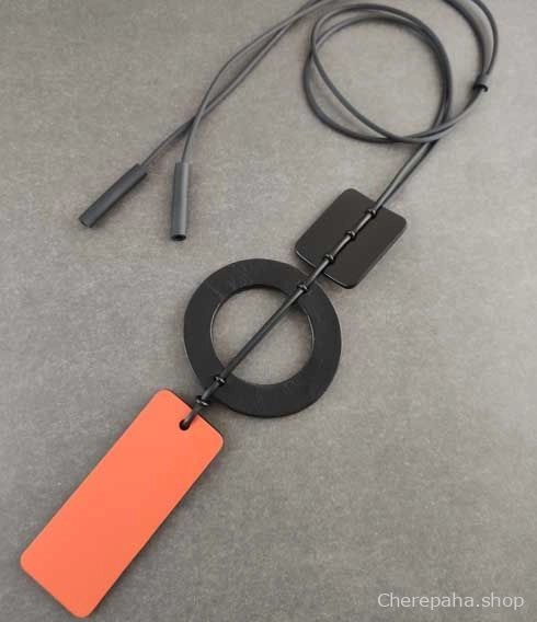 Кулон кожаный коралловый арт 2289 Кулон кожаный коралловый арт 2289