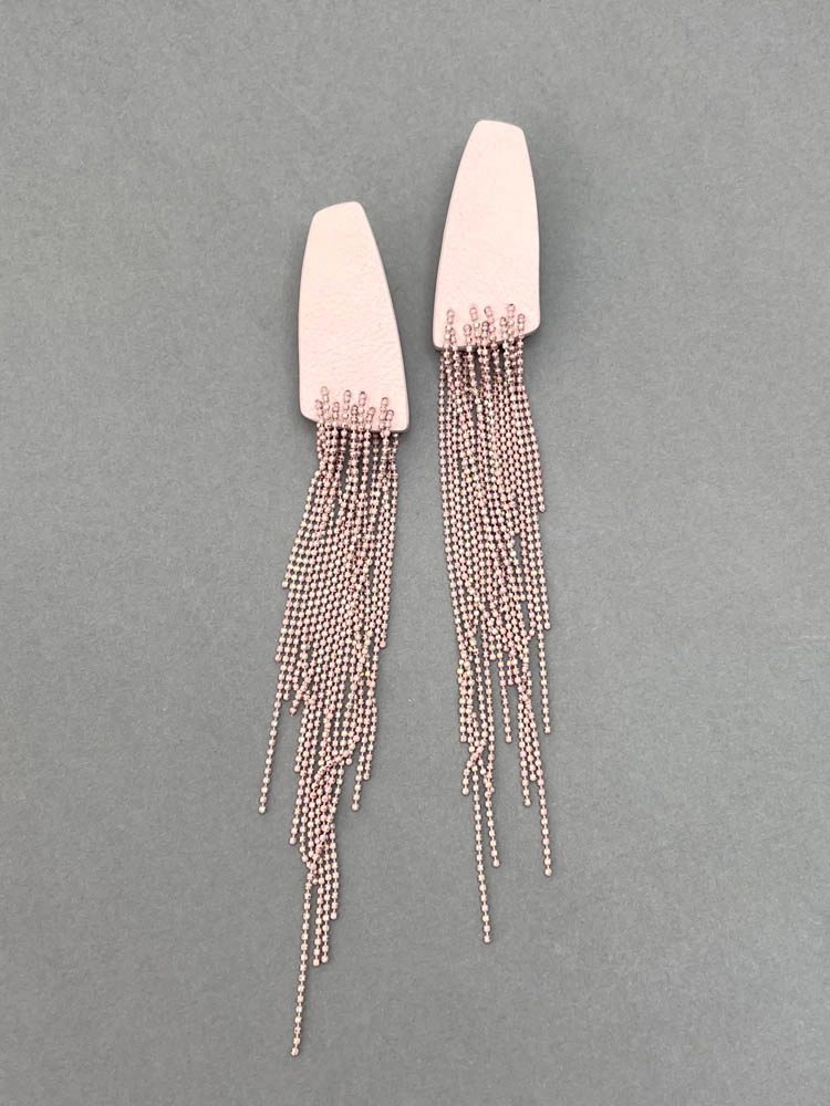 Серьги из кожи розовый фламинго арт 42903 Серьги из кожи розовый фламинго арт 42903
