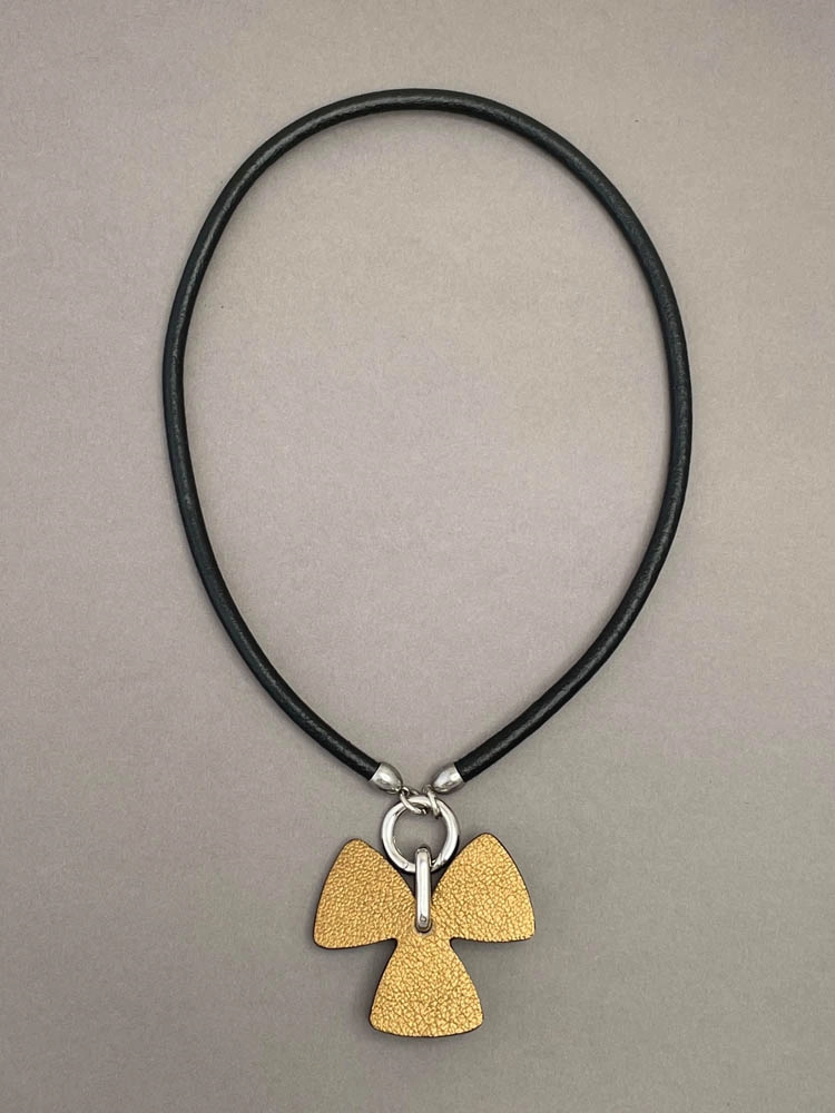 Чокер из кожи ТРИЛИСТНИК бронза чёрный арт 38607 Чокер из кожи ТРИЛИСТНИК бронза чёрный арт 38607