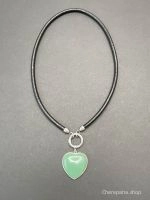 Кулон СЕРДЦЕ нефрит чёрный арт 42501 в магазине дизайнерских украшений Cherepaha.shop