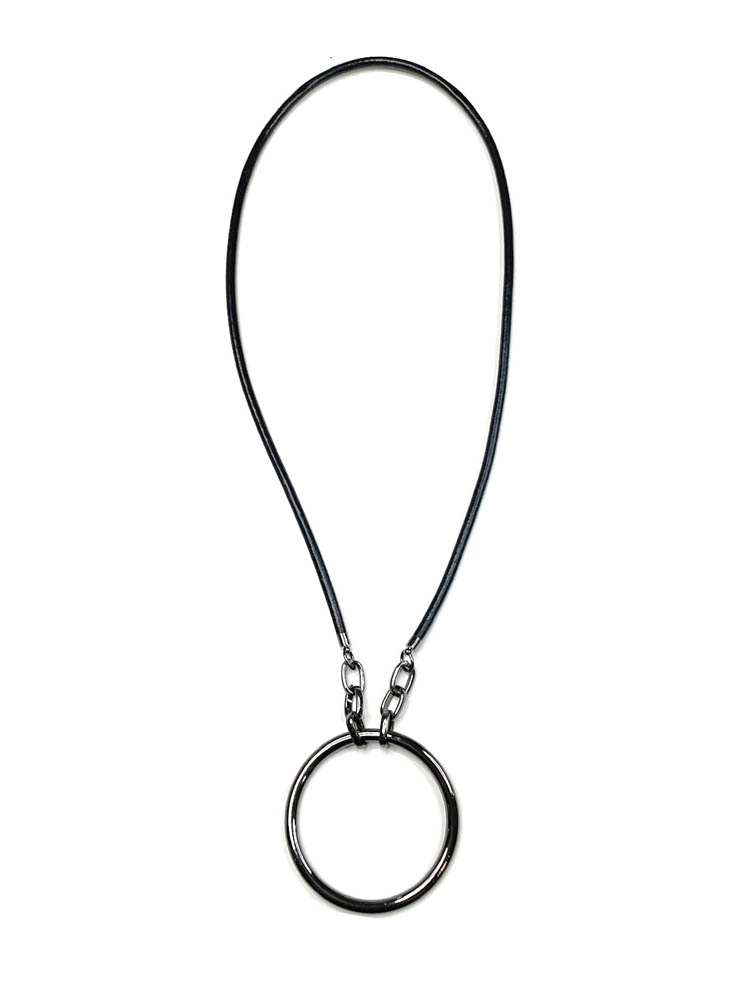 Кулон кожаный КОЛЬЦО чёрный арт 31702 Кулон кожаный КОЛЬЦО чёрный арт 31702