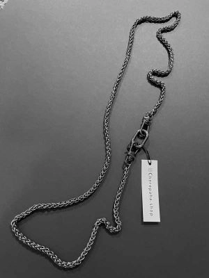 Цепочка с кольцом тёмное серебро арт 29703 в магазине дизайнерских украшений Cherepaha.shop