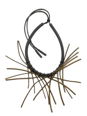Колье МОРСКОЙ ЁЖ чёрный бронза арт 45303 в магазине дизайнерских украшений Cherepaha.shop