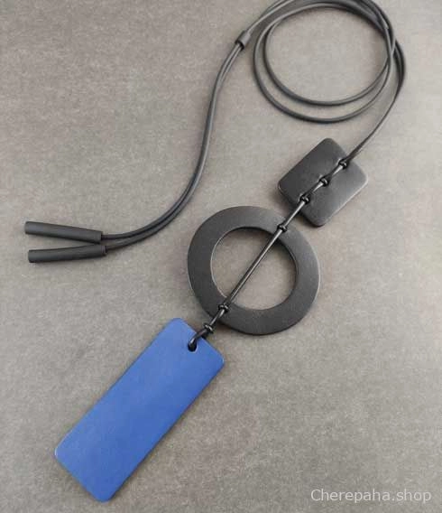 Кулон кожаный синий арт 2287 Кулон кожаный синий арт 2287