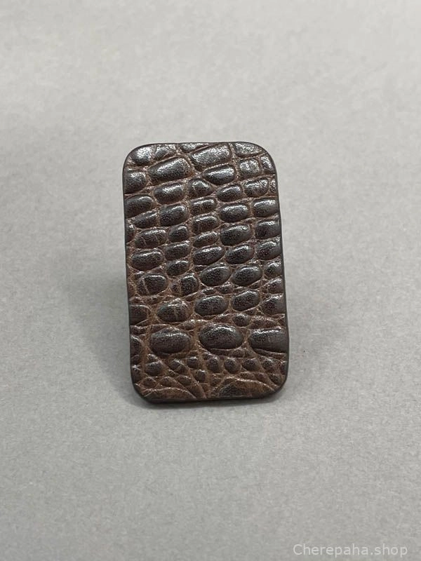 Кольцо из кожи ПРЯМОУГОЛЬНИК 35B шоколадный крокодил арт 1413 Кольцо из кожи ПРЯМОУГОЛЬНИК 35B шоколадный крокодил арт 1413