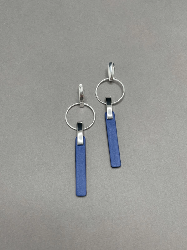 Серьги кожаные синий арт 34906 Серьги кожаные синий арт 34906