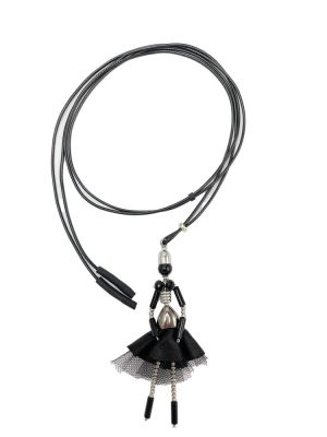 Кулон ТАНЦУЮЩАЯ чёрный арт 0941 в магазине дизайнерских украшений Cherepaha.shop