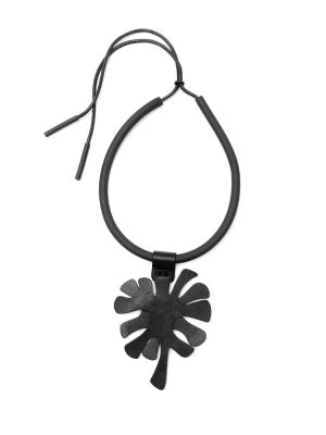 Колье кожаное КОРАЛЛ чёрный арт 53801