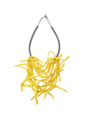 Колье жёлтый серый арт 51002 в магазине дизайнерских украшений Cherepaha.shop