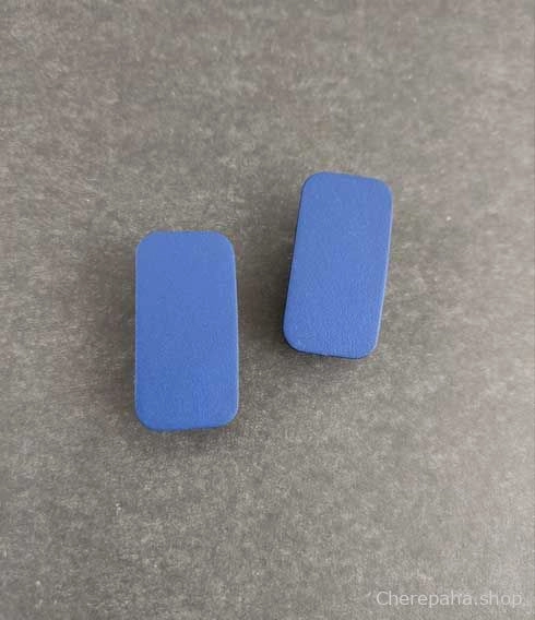 Серьги из кожи 2x4 синий гладкий арт 1516 Серьги из кожи 2x4 синий гладкий арт 1516