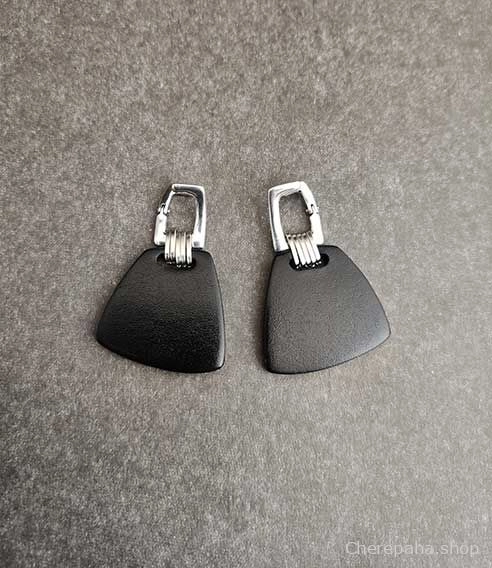 Серьги из кожи чёрный арт 2222 Серьги из кожи чёрный арт 2222