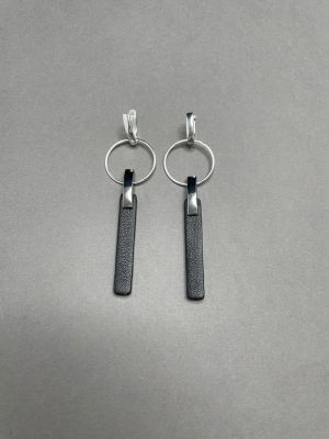 Серьги из кожи чёрный арт 34907