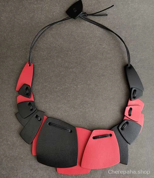 Колье из кожи ХЛОЯ двухслойное арт 1182 Колье из кожи ХЛОЯ двухслойное арт 1182