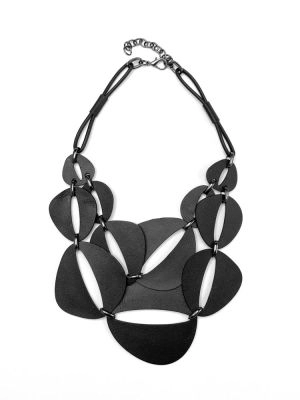 Колье кожаное чёрный арт 53001