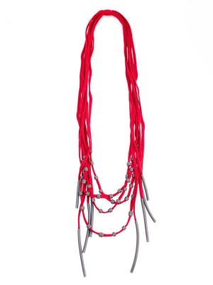 Колье КЭЖУАЛ ВАРИАНТ красный арт 51306 в магазине дизайнерских украшений Cherepaha.shop