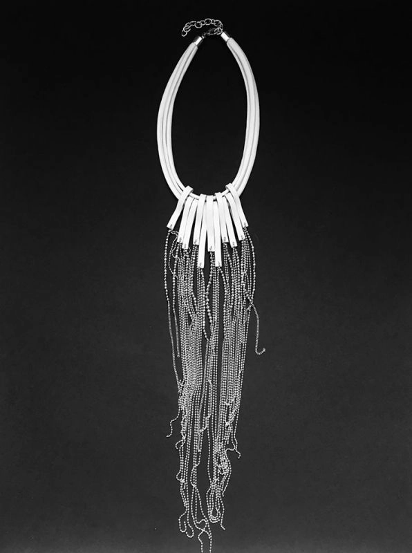 Колье ЦЕПИ белый арт 0961