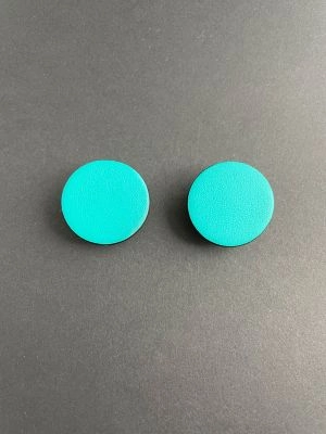 Серьги кожаные  КРУГ 3 П бирюза арт 34002