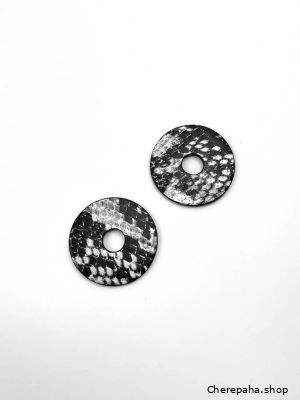 Сменный элемент ДИСК серая змея чёрный арт 20912д в магазине дизайнерских украшений Cherepaha.shop