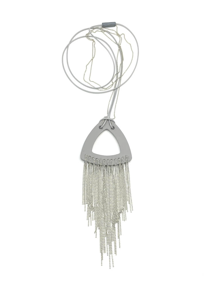 Колье кожаное серый светлый айвори золотистый арт 45107 Колье кожаное серый светлый айвори золотистый арт 45107