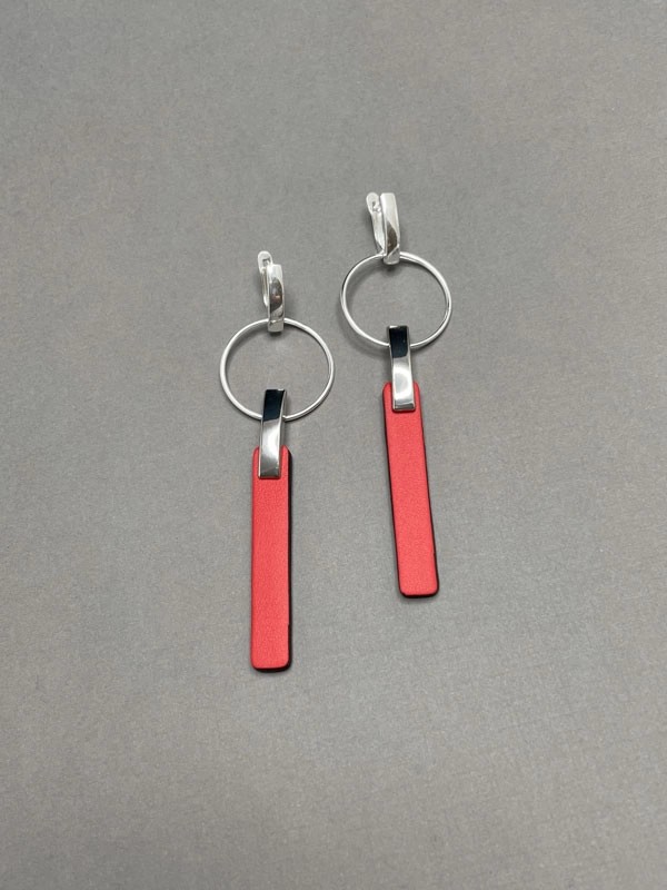 Серьги кожаные красный арт 34904 Серьги кожаные красный арт 34904