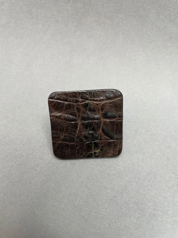 Кольцо кожаное КВАДРАТ 4 шоколадный крокодил арт 1659 Кольцо кожаное КВАДРАТ 4 шоколадный крокодил арт 1659