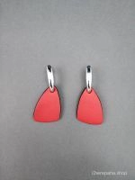 Серьги ЛЕПЕСТОК красный чёрный арт 37305