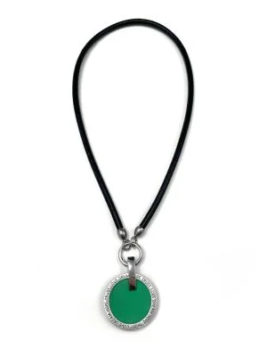 Чокер из кожи МЕЧТА зелёный чёрный арт 60006 в магазине дизайнерских украшений Cherepaha.shop