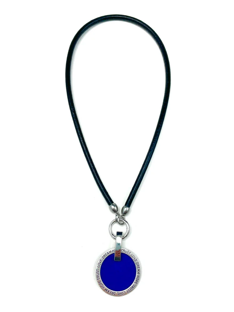 Чокер из кожи МЕЧТА синий чёрный арт 60007 Чокер из кожи МЕЧТА синий чёрный арт 60007