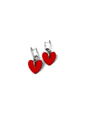 Серьги кожаные красный чёрный арт 47504 Серьги кожаные красный чёрный арт 47504