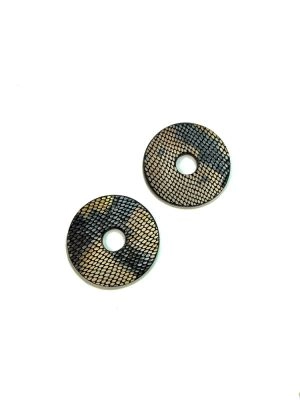 Сменный элемент ДИСК бежевая змея чёрный арт 20913д в магазине дизайнерских украшений Cherepaha.shop