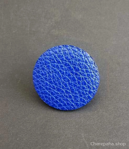 Кольцо кожаное КРУГ 5 синий арт 0817 Кольцо кожаное КРУГ 5 синий арт 0817