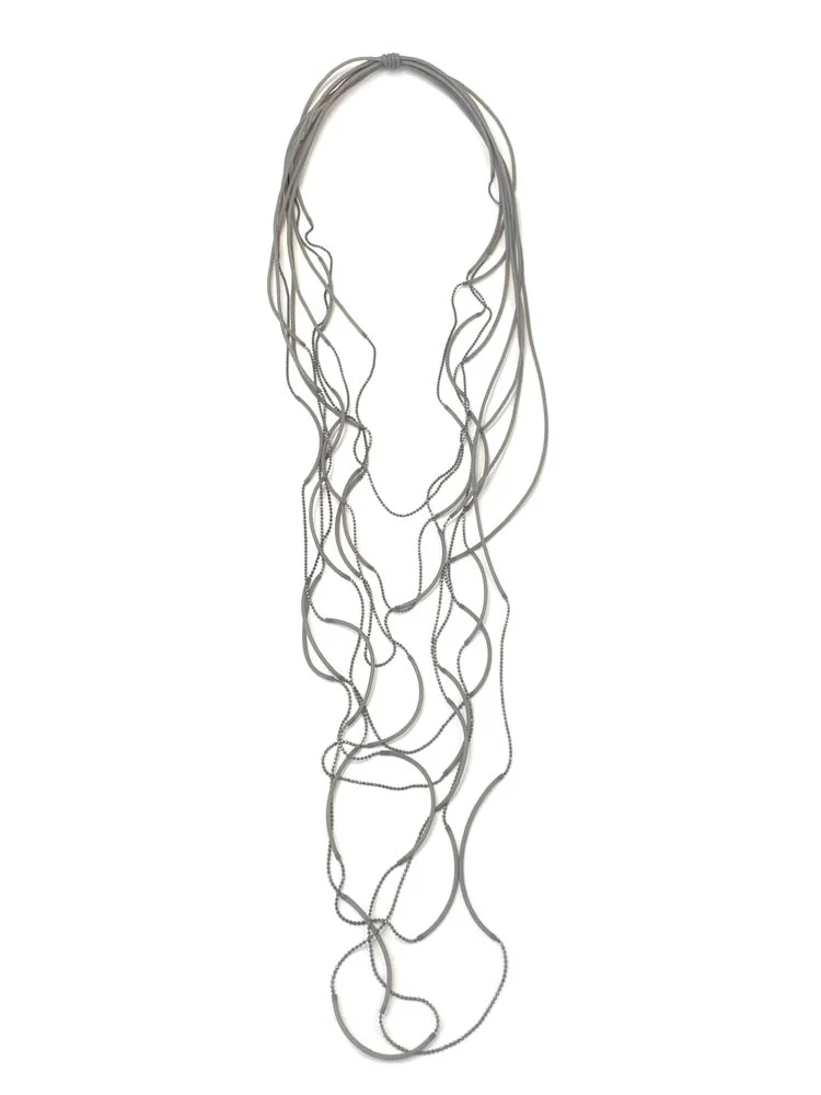 Бусы ШАРИКИ тонкий серый золотистый арт 30907 Бусы ШАРИКИ тонкий серый золотистый арт 30907