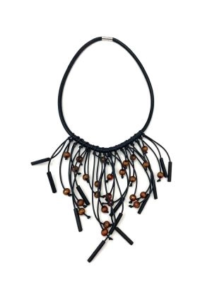 Колье ЛАНДЫШИ терракотовый арт 45504 в магазине дизайнерских украшений Cherepaha.shop