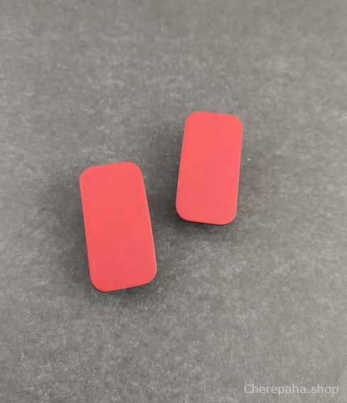 Серьги из кожи 2x4 красный гладкий арт 1514 Серьги из кожи 2x4 красный гладкий арт 1514