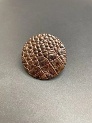 Кольцо кожаное КРУГ 5 крокодил шоколадный арт 0818 в магазине дизайнерских украшений Cherepaha.shop