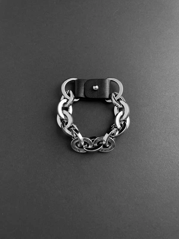 Браслет ЦЕПОЧКА НА КОЖЕ серебро чёрный арт 33701 Браслет ЦЕПОЧКА НА КОЖЕ серебро чёрный арт 33701