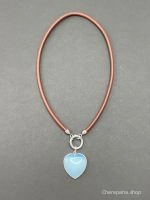 Кулон СЕРДЦЕ лунный камень коричневый арт 42510 в магазине дизайнерских украшений Cherepaha.shop