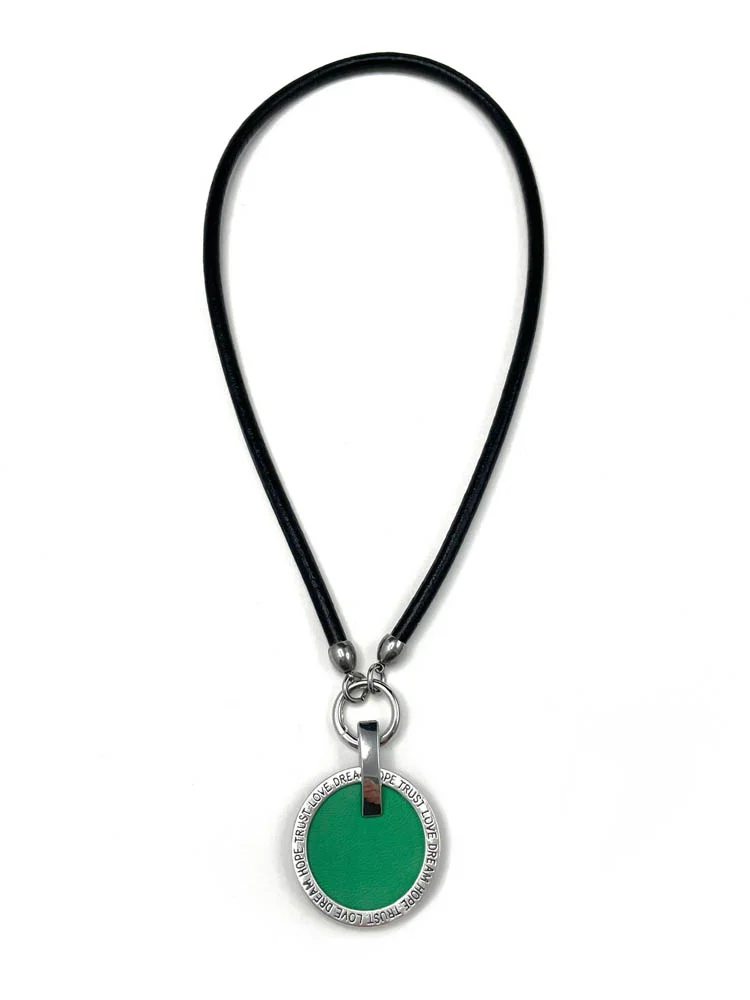 Чокер из кожи МЕЧТА зелёный чёрный арт 60006 Чокер из кожи МЕЧТА зелёный чёрный арт 60006