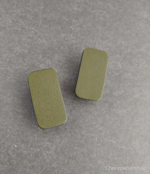 Серьги из кожи 2x4 хаки арт 1515 Серьги из кожи 2x4 хаки арт 1515