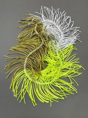 Колье АКТИНИЯ лимонный белый хаки арт 40203 в магазине дизайнерских украшений Cherepaha.shop