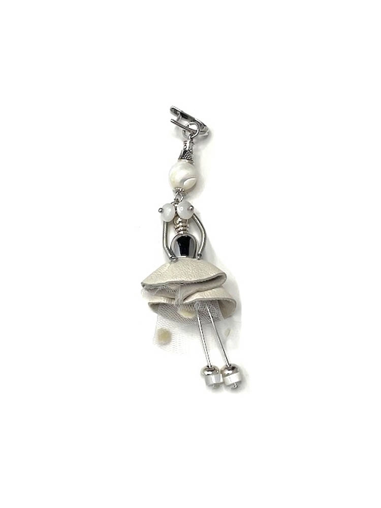 Моно серьга ТАНЦУЮЩАЯ белый арт 42603