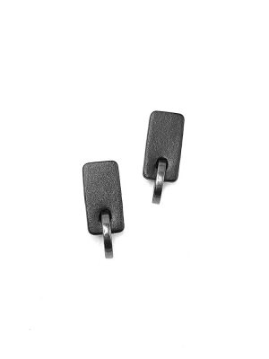 Серьги из кожи чёрный тёмное серебро арт 55101 Серьги из кожи чёрный тёмное серебро арт 55101