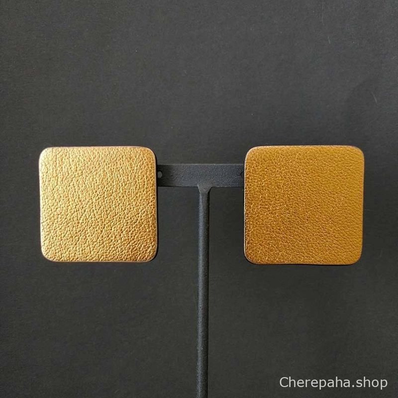 Серьги КВАДРАТ 4 бронза чёрный арт 1823