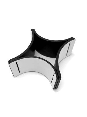 Браслет из кожи ОРИГАМИ белый чёрный арт 32602 в магазине дизайнерских украшений Cherepaha.shop