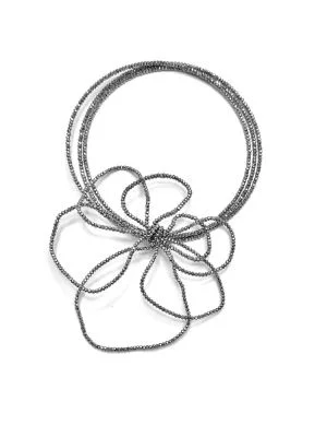 Колье СВЕРКАЮЩИЙ ЦВЕТОК серебро арт 61901 в магазине дизайнерских украшений Cherepaha.shop