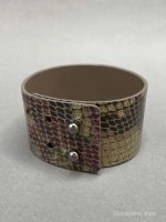 Браслет из кожи кофе молоко бордо арт 21918 в магазине дизайнерских украшений Cherepaha.shop