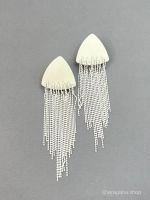 Серьги из кожи МЕДУЗА айвори арт 45002 Серьги из кожи МЕДУЗА айвори арт 45002
