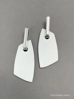 Серьги из кожи ПИКИ белый чёрный арт 14011 в магазине дизайнерских украшений Cherepaha.shop